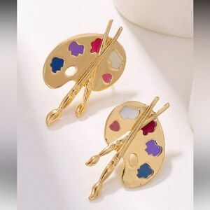 Gold Artist Palette Brooch A1160